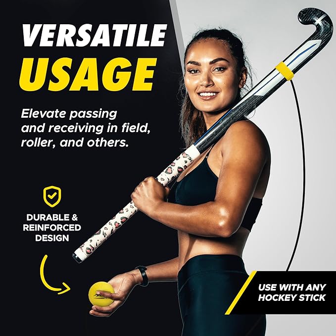 LLC - Hockey Trainer, Professional Field Hockey Ball for Solo Hockey Training, Off-Field Speed Training System, Hockey Stick Handling Balls, Portable with Sturdy Bungee Line, 1 Count