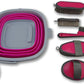Collapsible Grooming Kit 10 Liter Bucket and 5 Grooming Tools by Southwestern Equine (Pink)