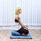 Leewadee Meditation Cushion Set – 1 Round Zafu Meditation Pillow and 1 Square Roll-Up Zabuton Meditation Mat, Pillows Bundle Filled with Kapok