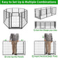 Dog Playpen Outdoor Extra Wide 8 Panels Heavy Duty Dog Fence 40" Height Anti-Rust with Doors Portable for RV Camping Yard, Total 21FT, 35 Sq.ft, Snowy Black