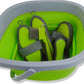 Collapsible Grooming Kit 10 Liter Bucket and 5 Grooming Tools - By Southwestern Equine (Lime Green)