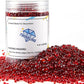 TWINKLING High Luster Round Fire Glass Stones, Marbles, Pebbles, Beads Gems for Fire Pit, Vase Fillers, Crafts, Aquarium Garden Decoration, 3-6mm, 1-Pound Jar (Red)