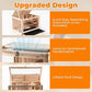 Wooden Hamster Cage, Animal Cabinet for Dwarf Syrian Hamsters Transparent Hamster Cage, Small Animal Cage, Suitable Guinea Pig,Rodents, Hamster Habitats Enclosure, Habitats with Ladder