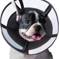 Soft Dog Cone Collar, Comfortable Pet Recovery Neck Collars After Surgery for Large Medium Dogs, Plastic Breathable Elizabethan Dog Head Circle Stop Licking, Adjustable Cones 20cm /8" Long (M Black)