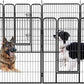Dog Playpen, Outdoor Dog Fence, 16 Panels, 40" H Dog Pen for Medium/Small Dogs, Heavy Duty Metal Pet Fence with Gate, Portable Dog Fence for RV Camping and Yard (Black)