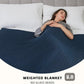 L'AGRATY Knitted Weighted Blanket - 48"x72" 15lbs Cooling Chunky Knit Heavy Blanket for Adults Braided Crochet Throw Thick Cable Yarn Knit Decorative No Beads Evenly Weighted Machine Washable