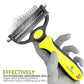 Spring Blossoms-2 in 1 Professional Grooming Rake for Cats & Dogs-Dematting Comb for Easy Mats & Tangles Removing,Pet Brush Safe No More Nasty Shedding and Flying Hair (Lemon Yellow)