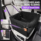 Dog Car Seats for Small Medium Dogs,PU Leather Car Seat Boosters,Foldable Puppy Cat Carseats (Black, Medium Dog)
