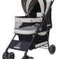 ROODO 4 Wheel Dog Cat Pet Stroller Best Lightweight Foldable Compact Portable Jogger All Terrain Travel Pet Gear Puppy Doggie Bunny Kitty Stroller for up to 30lbs Medium Small Dogs Cats(Light Khaki)