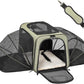 Petsfit Expandable Cat Carrier Dog Carrier, Soft-Sided Portable Pet Travel Carrier, Removable Soft Plush mat and Pockets, Locking Safety Zippers, 19x12x12 Inches
