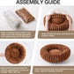 MEWOOFUN Donut Dog Beds for Small Dog, Calming Bed Round Cute Puppy Bed with Non-Slip Bottom, Fluffy Washable Pet Bed for Puppy and Kitten (Dark Brown, S (25x25x7))