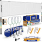 Professional Badminton Set with Winch System,Portable Badminton Net includes Carbon Aluminum Badminton Rackets Set of 4,3 Shuttlecocks and Carrying Bag,Badminton Sets for Backyards,Beach