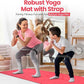 Robust Non-Slip Yoga Mat with Strap, 1/4" Thick TPE Eco-Friendly Workout Mat for Yoga with Position Lines and Texture Surface, Gym Mat for Women, Men, Pilates and Exercises Anti-Tear Sweat-Proof Exercise Mat