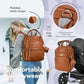 RUVALINO Diaper Bag Backpack, Multifunction Travel Pack Maternity Baby Changing Bags, Large Capacity, Waterproof, Brown