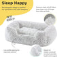 Best Friends by Sheri Shag Lounge Bed Calming Faux Fur Dog Bed, Frost, Medium, 30" x 20"