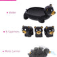 DolliBu Black Bear Animal Bath Toys - Family Animal Water Squirter for Kids, 4-Piece Kid and Baby Bathtub Toys, Fun Bath Time Children, Floating Bath Tub Decor, Rubber Animal Bath Toys, Squirt Toys