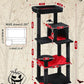 Gothic Cat Tree with Super Large Hammock, 56.3" Black Cat Tower with Coffin Bed, Cat Condo, Sisal Scratching Posts & Top Perch, Multi-Level Goth Cat Tree, Halloween, Black