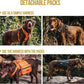Onetigris Dyno Outdoor Dog Harness With Pockets, Front Range Pack, Backpack With Handles, Saddle Bag Hiking Vest, Tactical Service Canine EDC Pack Set