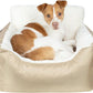 Best Pet Supplies Dog Pet Booster Seat, Dog Car Seats for Small Dogs & Medium Dogs, Soft Plush Cushion with Comfortable Bedding, Secure Straps, and Tall Pillow, Brown