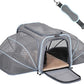 Petsfit Expandable Large Cat Carrier Small Dog Carriers Airline Approved, 17" Lx 11" Wx 11" H Soft-Sided Portable Washable Pet Travel Carrier with 2 Extension for Kittens, Puppies, Rabbits