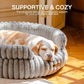 MEWOOFUN Washable Small Dog Bed, Cat Beds for Indoor Cats with Anti-Slip Bottom, Round Pet Bed for Puppy and Kitten (Grey, 24"x24"x9")