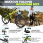 26 Inch Folding Mountain Bike, 21 Speed Full Suspension Bicycle with High-Carbon Steel, Dual Disc Brake Non-Slip Quick Release tire Folding Bicycle for Adults/Men/Women