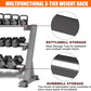 3 Tier Dumbbell Rack, 1200LBS Capacity Weight Rack for Home Gym Dumbbells & Kettlebell, Heavy-Duty Multilevel Free Weight Holder Storage Organizer, Dumbell Rack Stand Only