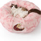 Lesure Cat Tunnel Bed for Indoor Cats - Cute Cat Donut Tunnel Toys with Washable Circle Cushion, Round Pet Peekaboo Cave Toy for Kitten/Puppy/Rabbit, Standard Pink Taffy