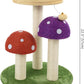CTR1001A Pixie 22.5" 3-Tier Cottage Sisal Mushroom Cat Tree with Scratching Posts, Napping Perch, and Dangling Bell Toy, Multi