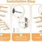 Cat Wall Furniture Set, 2PCS Cat Shelves & 2PCS 4 Steps Wall Shelves Stairs Tower Climbing Scratching Perches for Climbing Sleeping, Playing