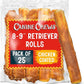 Canine Chews 8-9" Chicken Coated Dog Rawhide Retriever Rolls (25 Pack) - Chicken Rawhide Bones for Large Dogs - 100% USA-Sourced Chicken Coated Dog Rawhide Chews - Healthy Dog Dental Chew Rawhides
