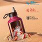 Half Gallon Water Bottle Insulated with Straw & 3 Lids, Coolflask 64 oz Water Jug Large Metal Stainless Steel Wide Mouth for Sports, Gym or Office, Non-BPA Keep Cold 48H Hot 24H, Ombre Wine/Navy