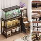 20 Gallon Aquarium Stand with Power Outlets Fish Tank Stand with 3 Drawers Metal Frame Heavy Duty Reptile Tank Stand with 3-Tier Storage Shelves,Left/Right Assembly, Adjustment Height
