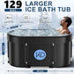 KERDOM Ice Bath Tub for Athletes, Portable Cold Plunge Tub, XL 129 Gal Bathtub for Recovery, Large Oval Foldable Bathtub with Cover for Cold Water Therapy at Home, Gyms, Outdoor, Indoor