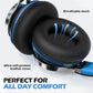 AILIHEN C8 Headphones Wired, On-Ear Kids Headphones with Microphone and Volume Control Foldable Corded Stereo 3.5mm Headset for School Teens Smartphones Chromebook Laptop Tablets Travel (Black Blue)