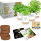 Deluxe Ceramic Indoor Herb Kit 4 Set. Variety Herbs for Indoor & Outdoor – Get Growing with Pots, Potting Soil for Window Herb Garden. (Ceramic Edition)