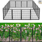 Garden Fencing 48in High No Door, 12 Panels Total 26.6Ft(L) Dog Fence Outdoor for Yard. Black Metal Fencing for Yard 4ft Tall, Flower Bed Fence, Animal Barrier Fences