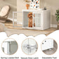 32" Heavy Duty Dog Crate Furniture for Small and Medium Dogs, Metal Kennel for High Anxiety Dogs, Chew Proof Pet Cage Indoor, Decorative Dog Kennel End Table, White