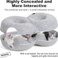 8-Shaped Large Cat Tunnel Bed for Indoor Cats, Infinite Circulation Peekaboo Cat Cave with 12 Toy Balls, Cat Donut Tunnel for Cats up to 30 Pounds (Light Grey, L 38x24x11in)