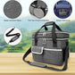 BAGLHER Dog Travel Bag for Supplies - Double-Layer Airline Approved Weekend Pet Travel Organizer Set for Dog and Cat Tote with 2 Pet Food Containers and 2 Collapsible Silicone Bowls Grey