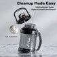 TKK Half Gallon Water Jug Sport Bottle with Straw 2 in 1 Lid Dishwasher Safe BPA Free Leakproof Large Capacity Tritan Plastic Bottle 1/2 Gallon 64oz Water Bottle for Gym Travel Camping Outdoor, Black