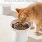 vancasso Ceramic Elevated Cat Bowls 2-Pack - 6.2" Extra Wide Raised Cat Food & Water Dishes, 5.1" Optimal Height Anti-Whisker Fatigue Shallow Bowls for Cats/Kittens/Dogs, Lead & Cadmium Free (White)