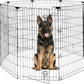 Foldable Dog Playpen 48" Height 8 Panels Metal Exercise Pen with Door - Indoor/Outdoor Dog Play Pen for Medium-Large Dogs, Portable Pet Fence for Yard Garden Camping, Black
