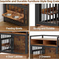 Furniture Style Dog Crate with Storage, 41 Inch Dog Crate Furniture with Double Doors, 2 Stainless Steel Bowls, Dog Crate Furniture-Style Crate for Large/Medium Dog