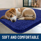 Smiry Dog Door Mat for Muddy Paws 30x20, Absorbs Moisture and Dirt Doormat, Non-Slip Washable Quick Dry Chenille Front Door Mat Indoor Entrance, Entryway Carpet for Inside Floor, Navy Blue