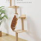 Cat Tree Wall Mounted with 4 Levels Shelves, 73" Wood Corner Tower Inside Kitten Scratching Post for Climbing,Perching and Lounging (Right to Left)