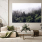 Nature Wall Art Prints - Ocean Forest Mountain Lake Canvas Landscapes - Small to Extra Large Living Room Bedroom Kitchen Bathroom Décor (Foggy Pine Forest, 35L" x 53W")