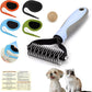 Upgraded Cat & Dog Knotting Comb + Grooming Kit – Hidden Blade Safe Tangle Remover, Non-Slip Handle, Includes 4 Knotting Combs & 1 Pet Grooming Brush