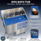 KANIS Professional Dog Washing Station - 304 Stainless Steel Pet Wash Sink & Grooming Bath Tub for Home with Ramp, Shower, Floor Grate, Storage Drawer, Faucet, Drain Kit for Large, Medium & Small Pets