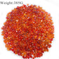 Glass Stones, 0.85LB/385g Orange Red Aquarium Gravel Rocks, Orange Red Pebbles for Fish Tank, Sea Glass for Vase Filler Craft